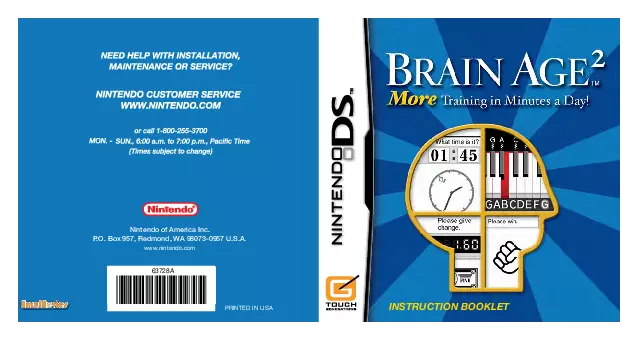 manual for Brain Age 2 - More Training in Minutes a Day!